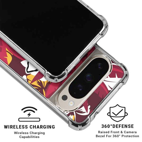 NFL Kansas City Chiefs Tropical Print Pixel 9/9 Pro Clear Case